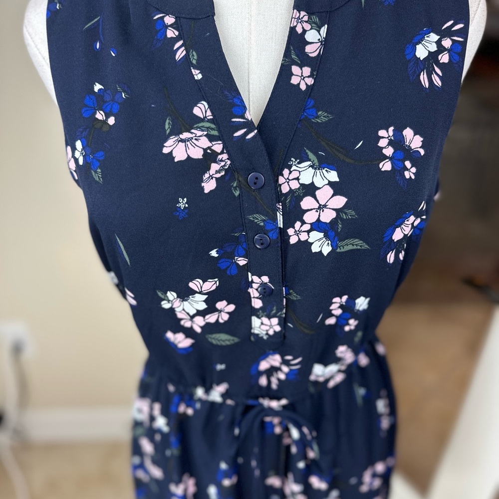41 Hawthorn NWT SZ SM Clara T waist Blue Sleeveless V-neck Sundress - Picture 7 of 14